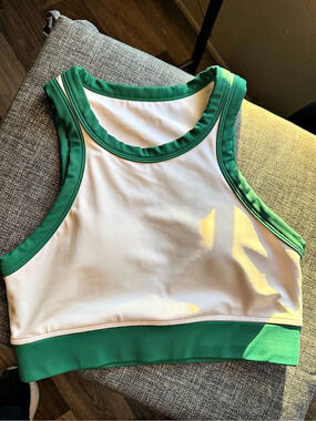 WILO the label Green & White Sports Bra Size Small